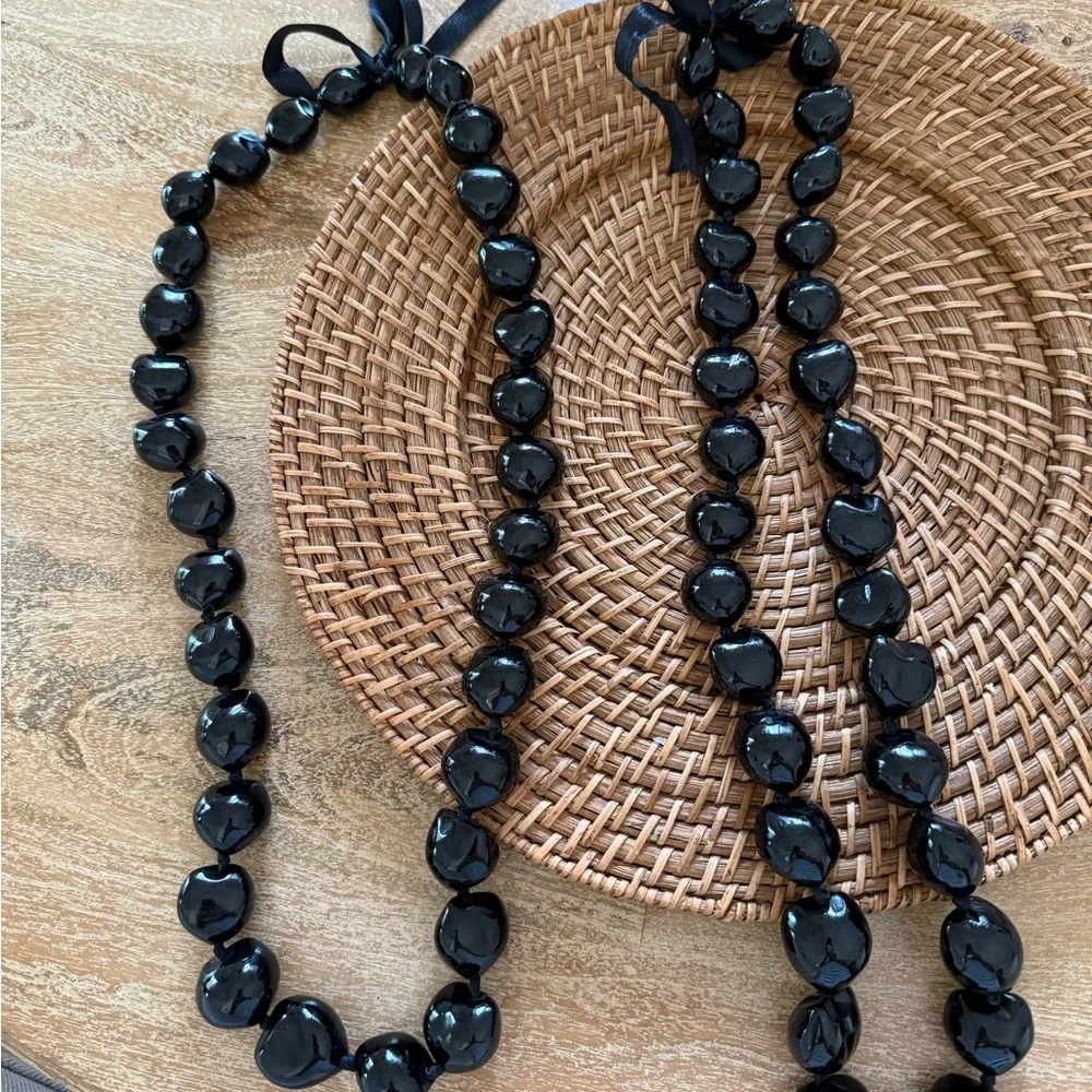 NWT Kukui Nut Lei Necklace - Black - The Hawaiian